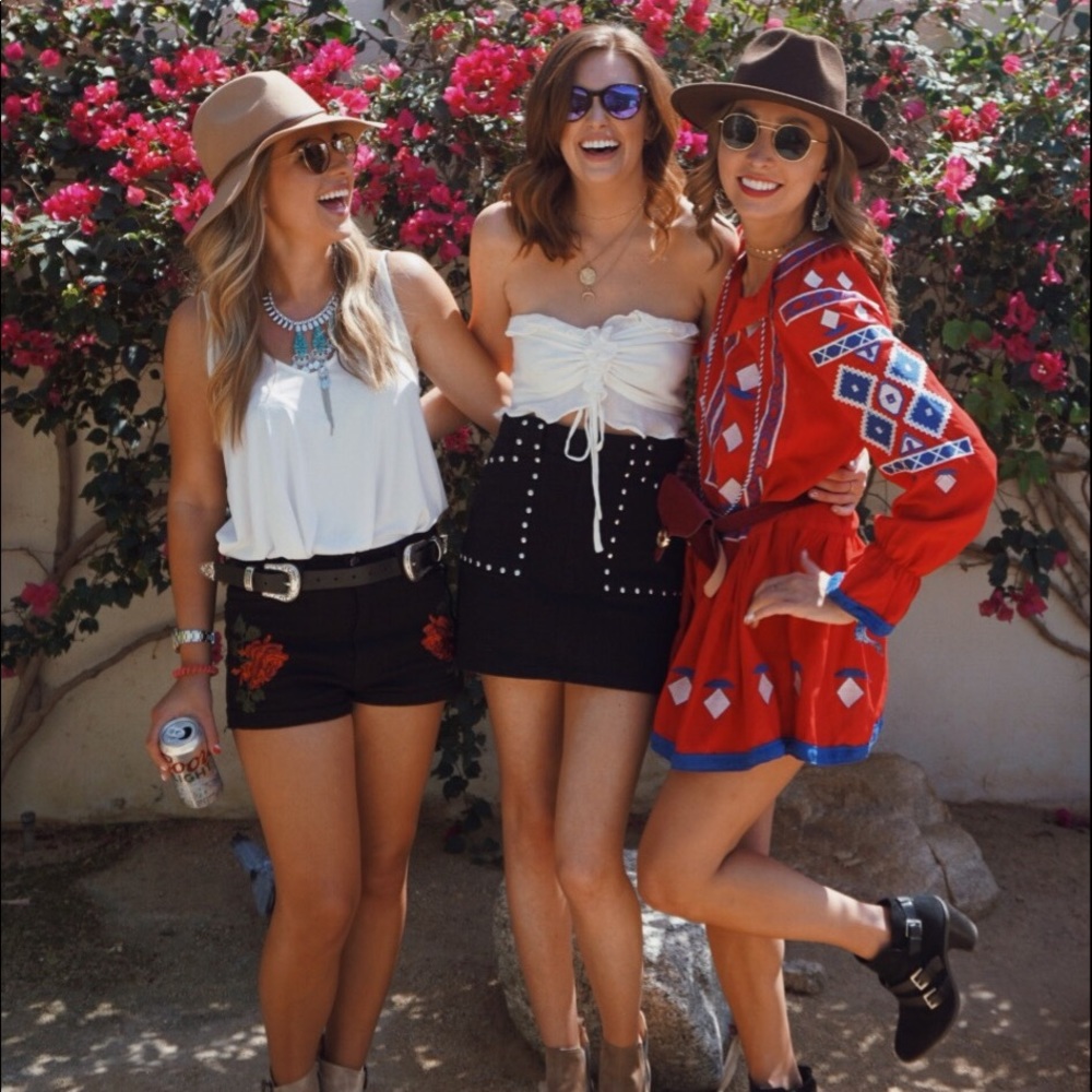 Tobi Black Embroidered Shorts